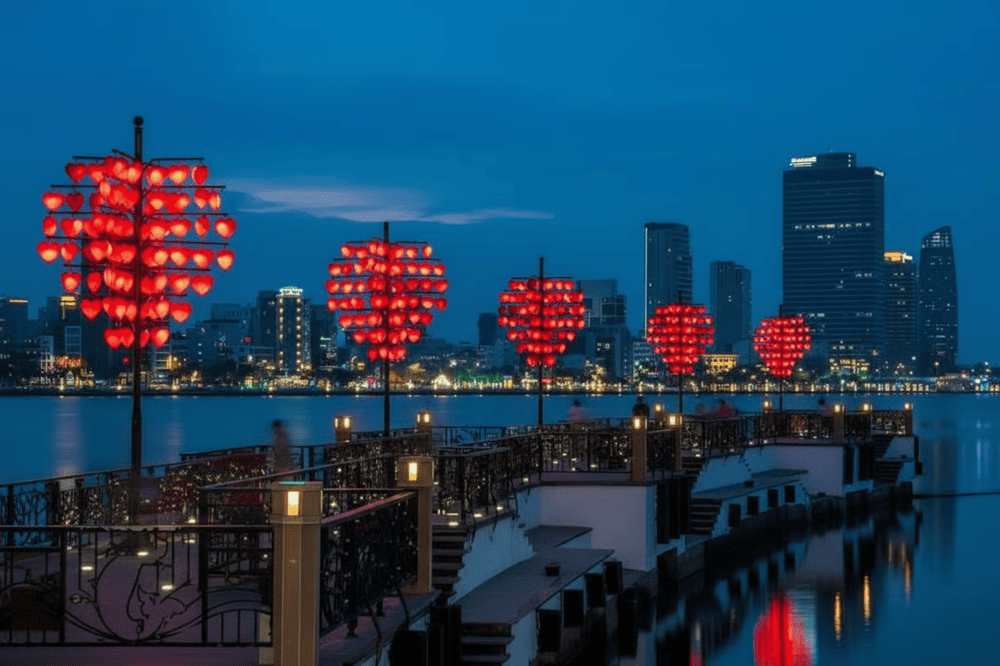 Stunning view of Love Bridge Da Nang